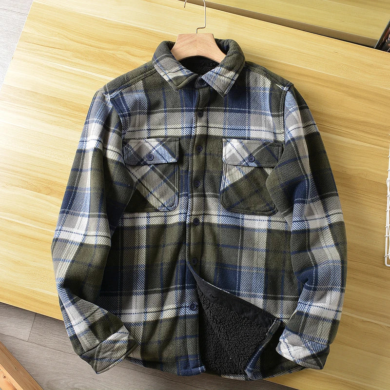 Sherpa Fleece Flannel Jacket