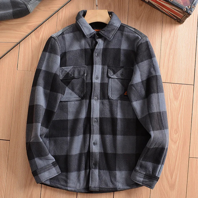 Sherpa Fleece Flannel Jacket