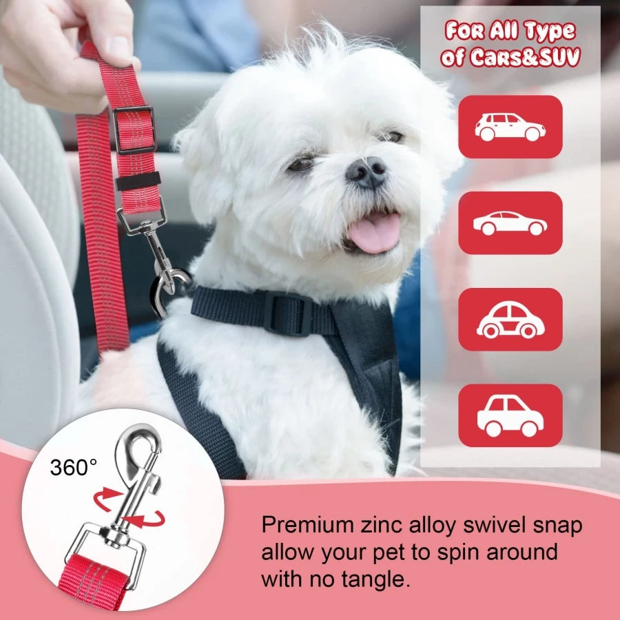 Reflective Car Seat Belt Dog Leash